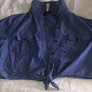 Jean crop top button down